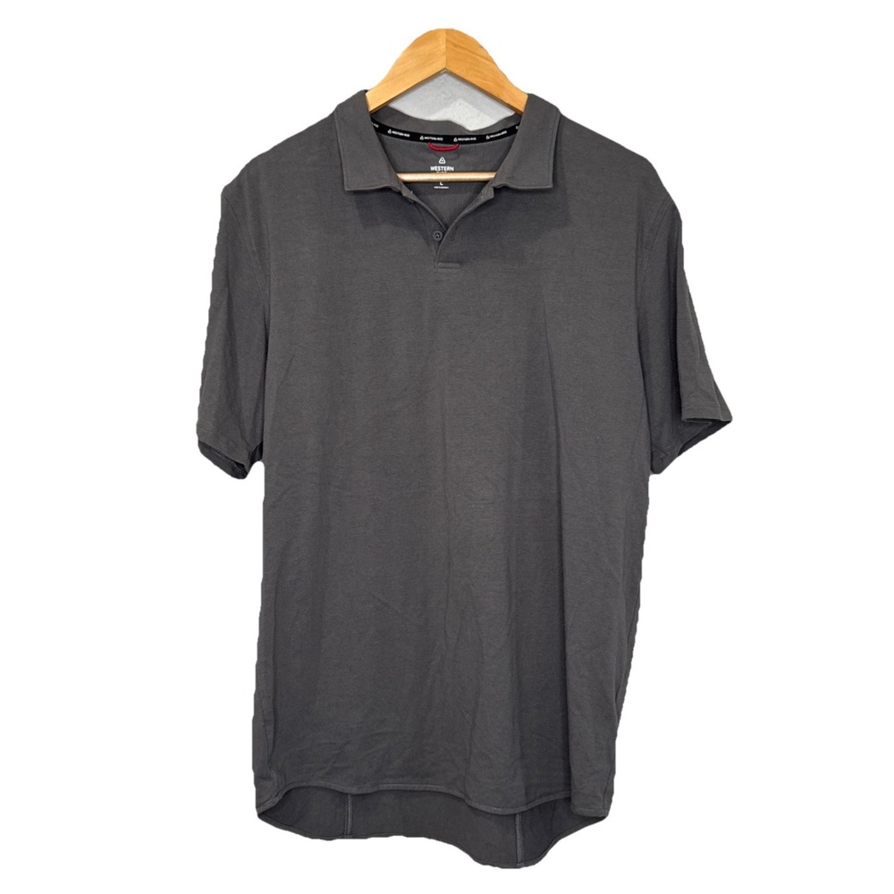 Western Rise Men's Gray Limitless Activewear Polo Shirt Top Size Large